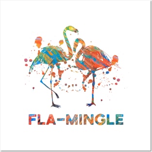 Flamingo - Fla-Mingle Posters and Art